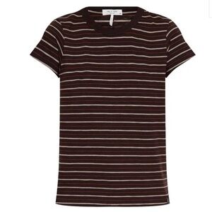 Rag & Bone Women’s Brown and White Striped Tee